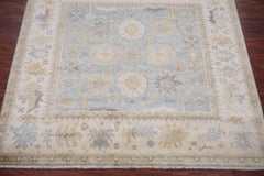 Light-Blue Oushak Design, Square Area Rug