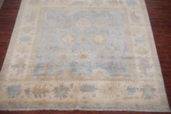 Light-Blue Square Oushak Area Rug
