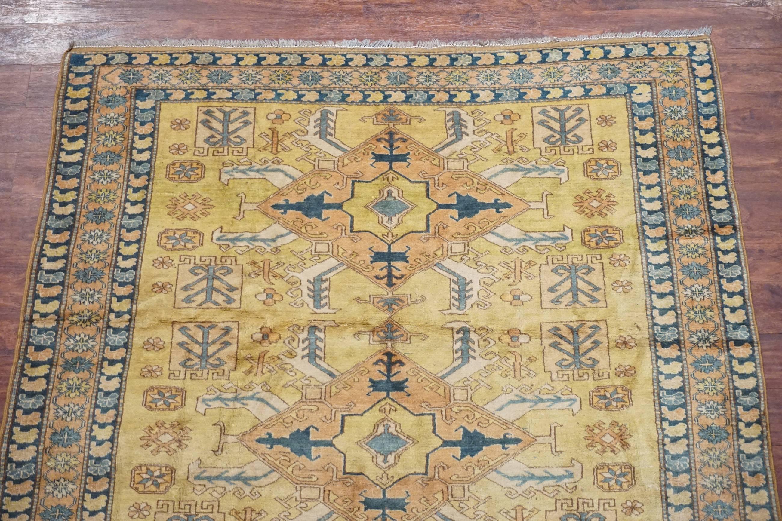 Caucasian Antique Square Caucasus Kazak Rug, circa 1900