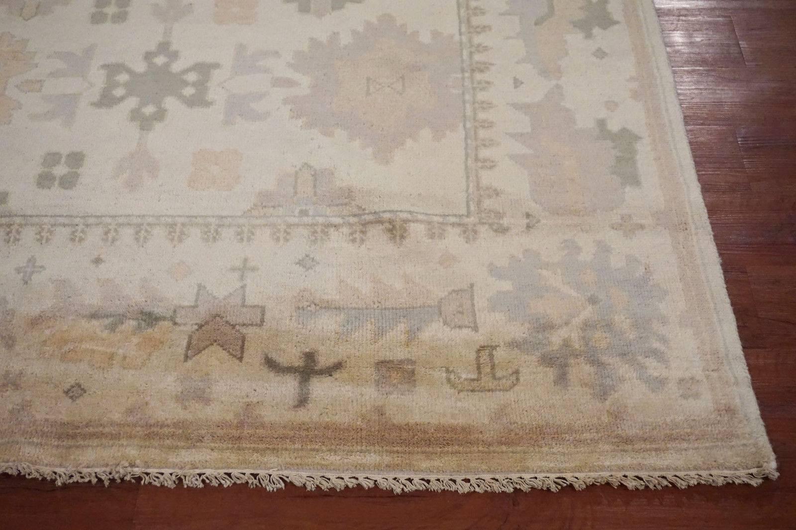 Beige Oushak Gallery Runner In Excellent Condition For Sale In Northridge, CA