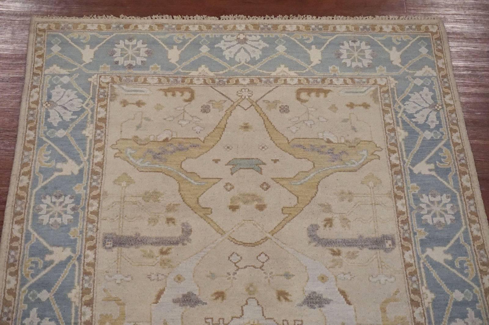 Hand-Knotted Wide Oushak Gallery Runner For Sale