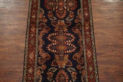 Midnight-Blue Persian Lilihan Gallery Runner, circa 1940