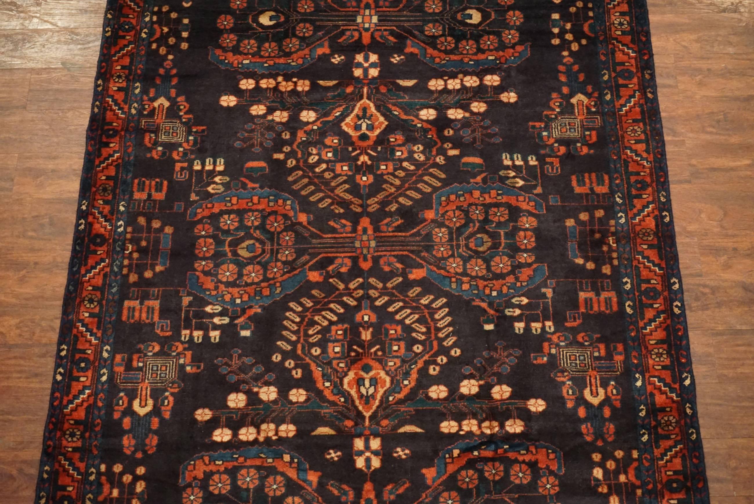 Hand-Knotted Wide Persian Lilihan Gallery Runner, circa 1940 For Sale