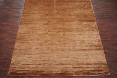 Large Contemporary Bamboo Silk Rug with Sculpted Design