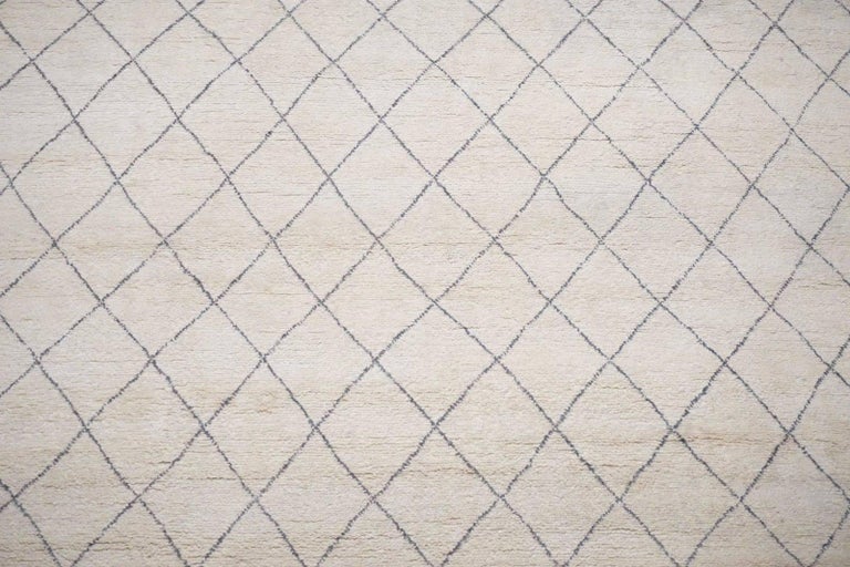 Cream Moroccan Design Area Rug For Sale at 1stDibs