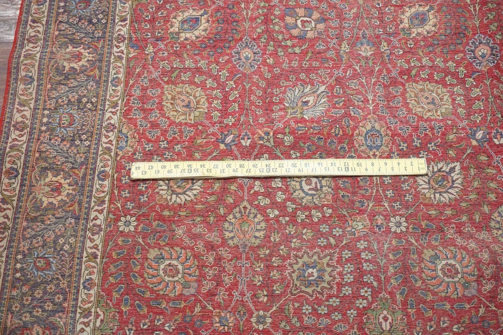Wool Signed Persian Tabriz Area Rug, circa 1940 For Sale