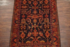 Black Persian Heriz Sarab Area Rug, circa 1930