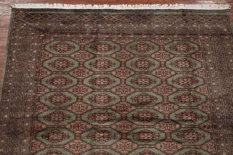 Signed Wool and Silk Pak Bukhara Area Rug For Sale at 1stDibs