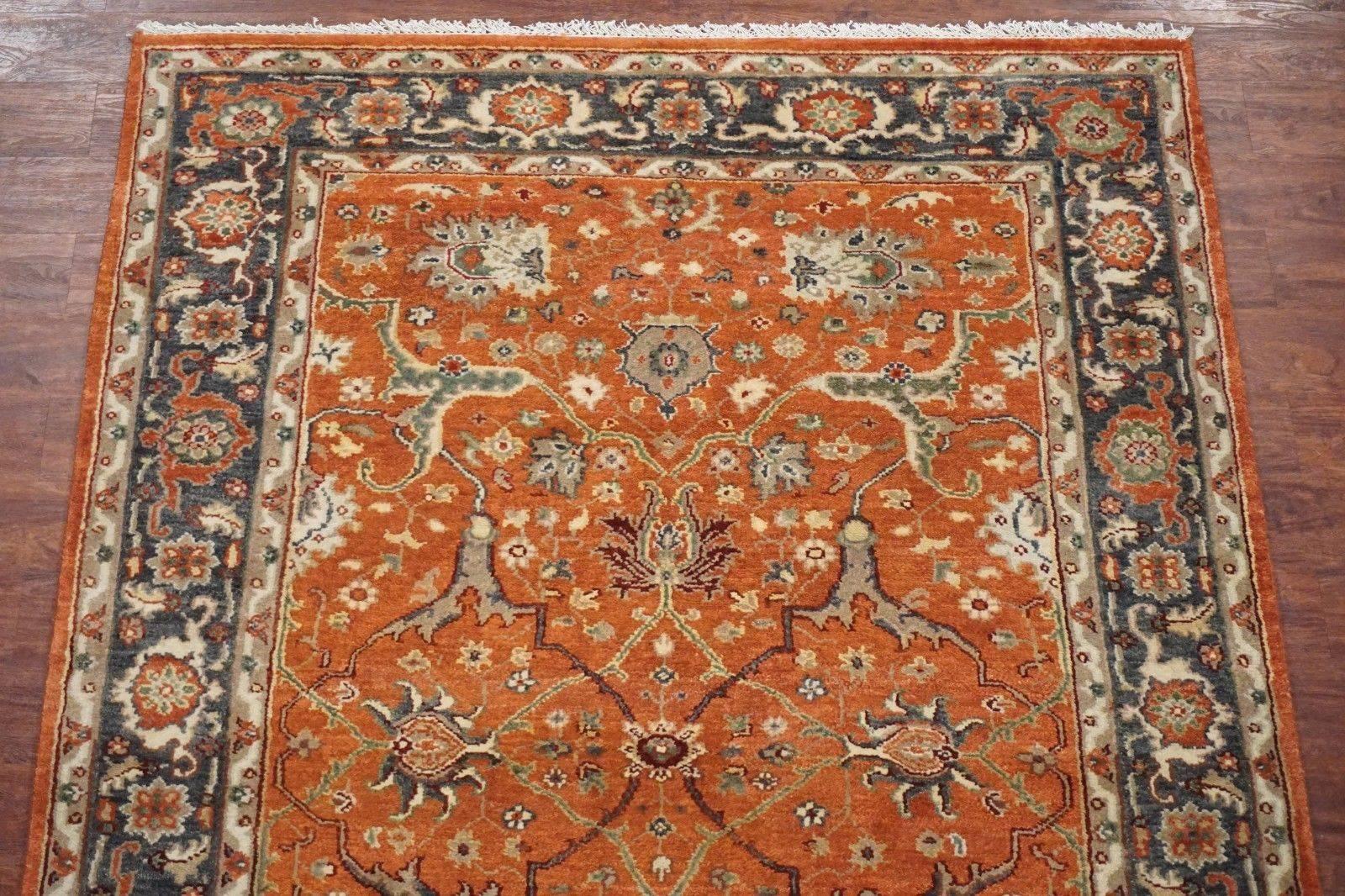 Indian Vegetable Dyed Mahal Style Rug For Sale