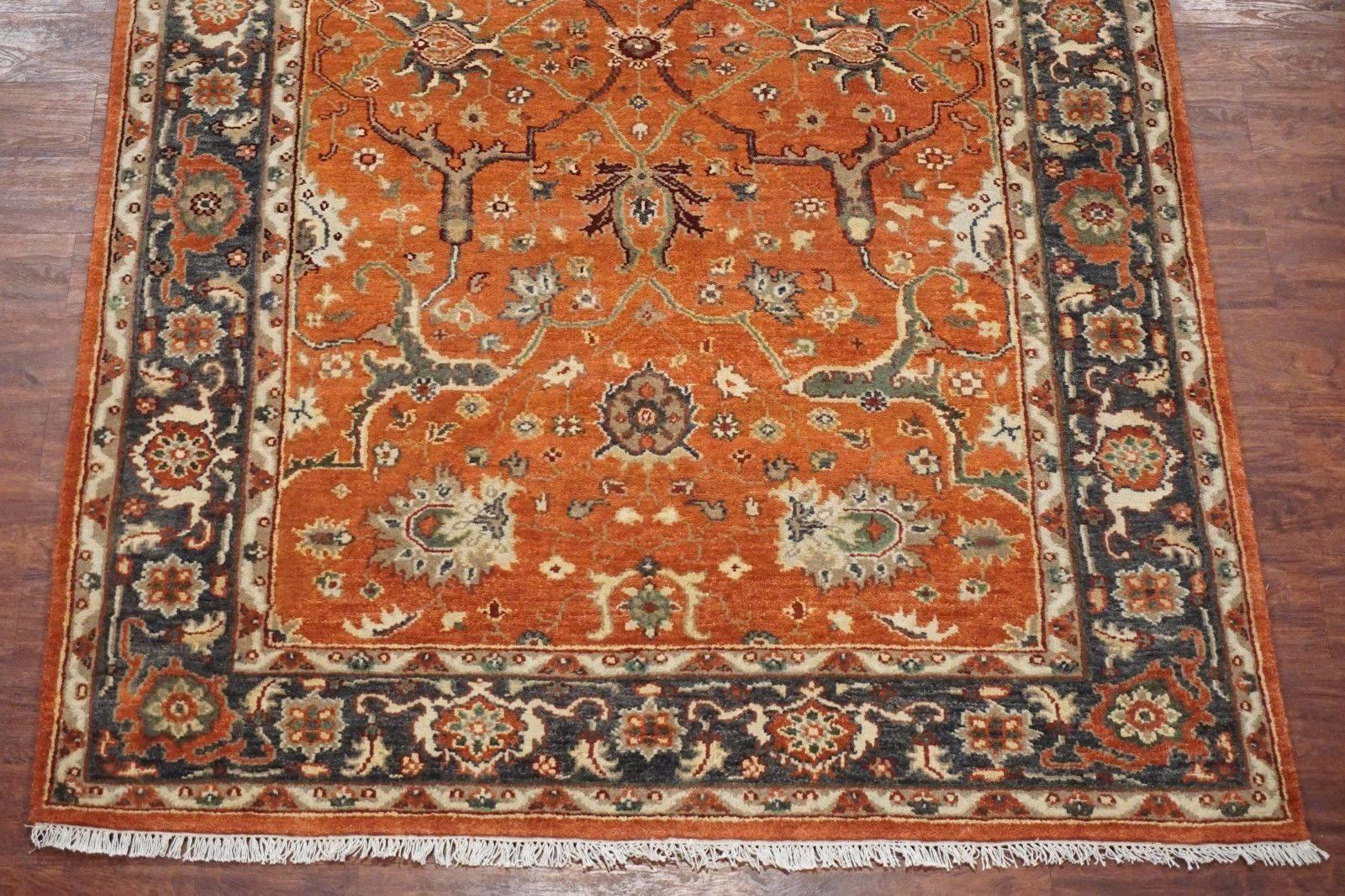 Hand-Knotted Vegetable Dyed Mahal Style Rug For Sale