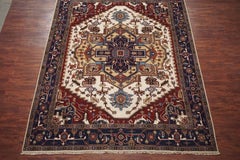 Ivory Vegetable Dyed Wool Serapi Rug