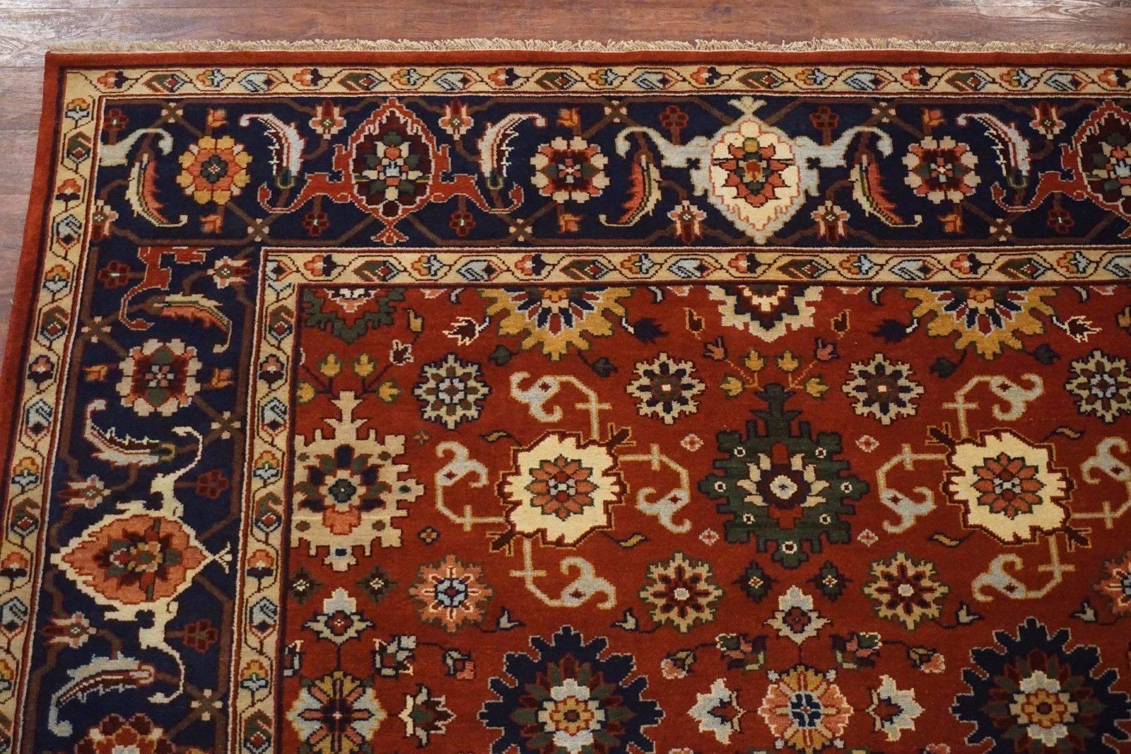 Hand-Knotted Vegetable Dyed Mahal Rug For Sale