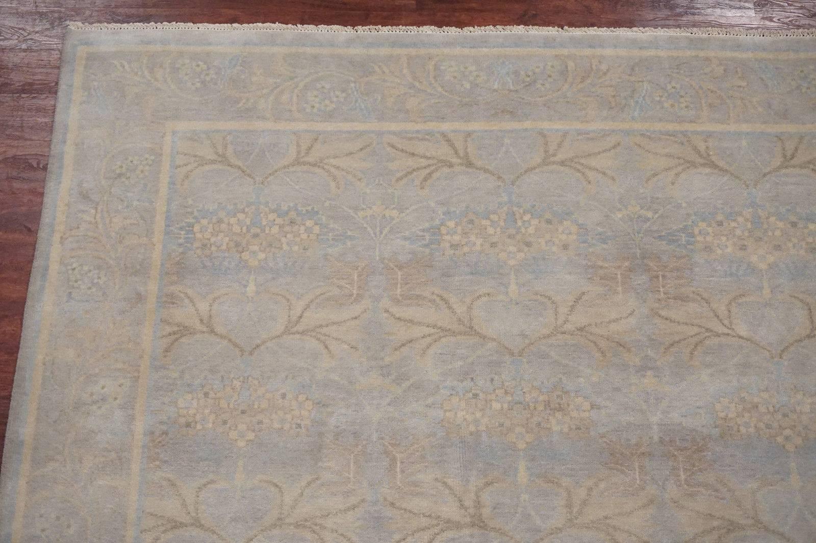 Indian Gray William Morris Inspired Rug For Sale