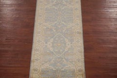 Light-Blue Turkish Style Oushak Runner