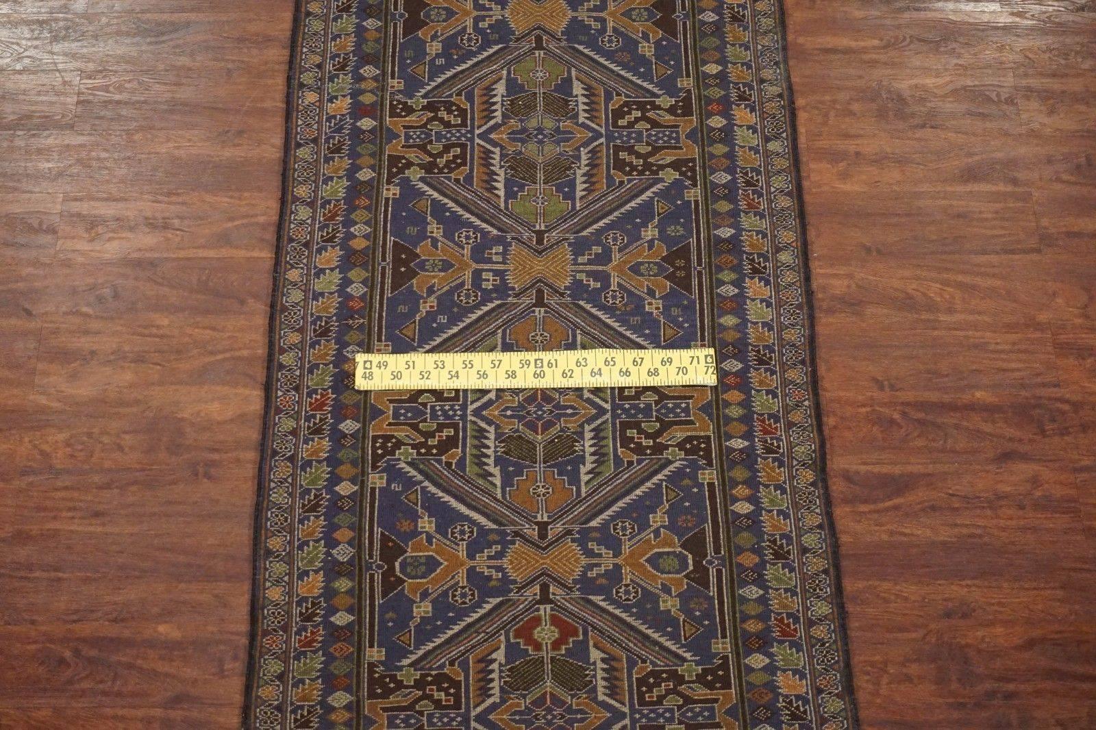 Contemporary Tribal Afghan Wool Runner For Sale