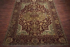19th Century Burgundy Indian Agra Rug