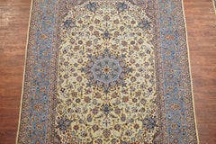 Pair of Vintage Wool and Silk Persian Isfahan Rugs