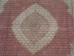 Wool and Silk Persian Tabriz Mahi, 400 KPSI