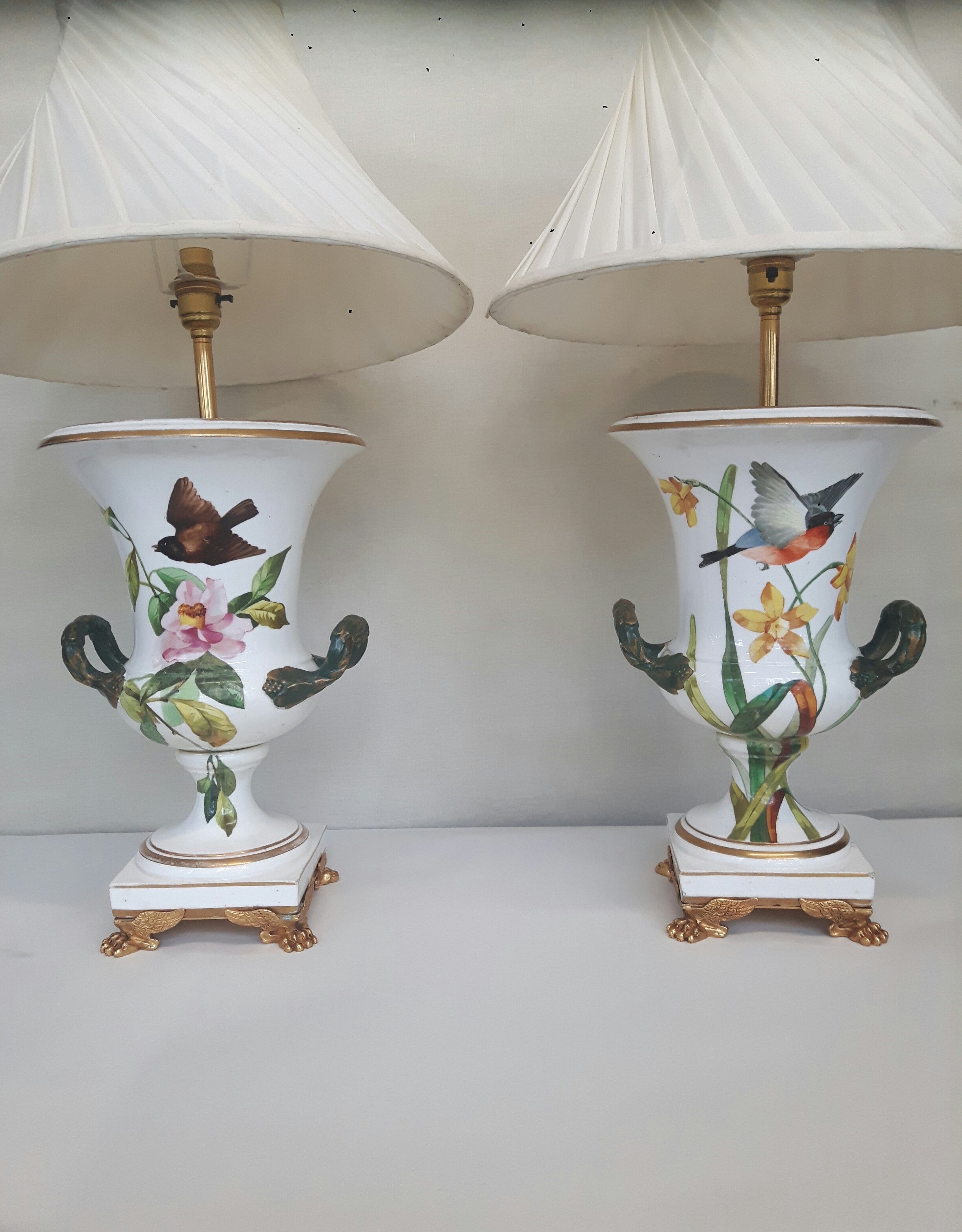 19th Century Pair of Campana Vases