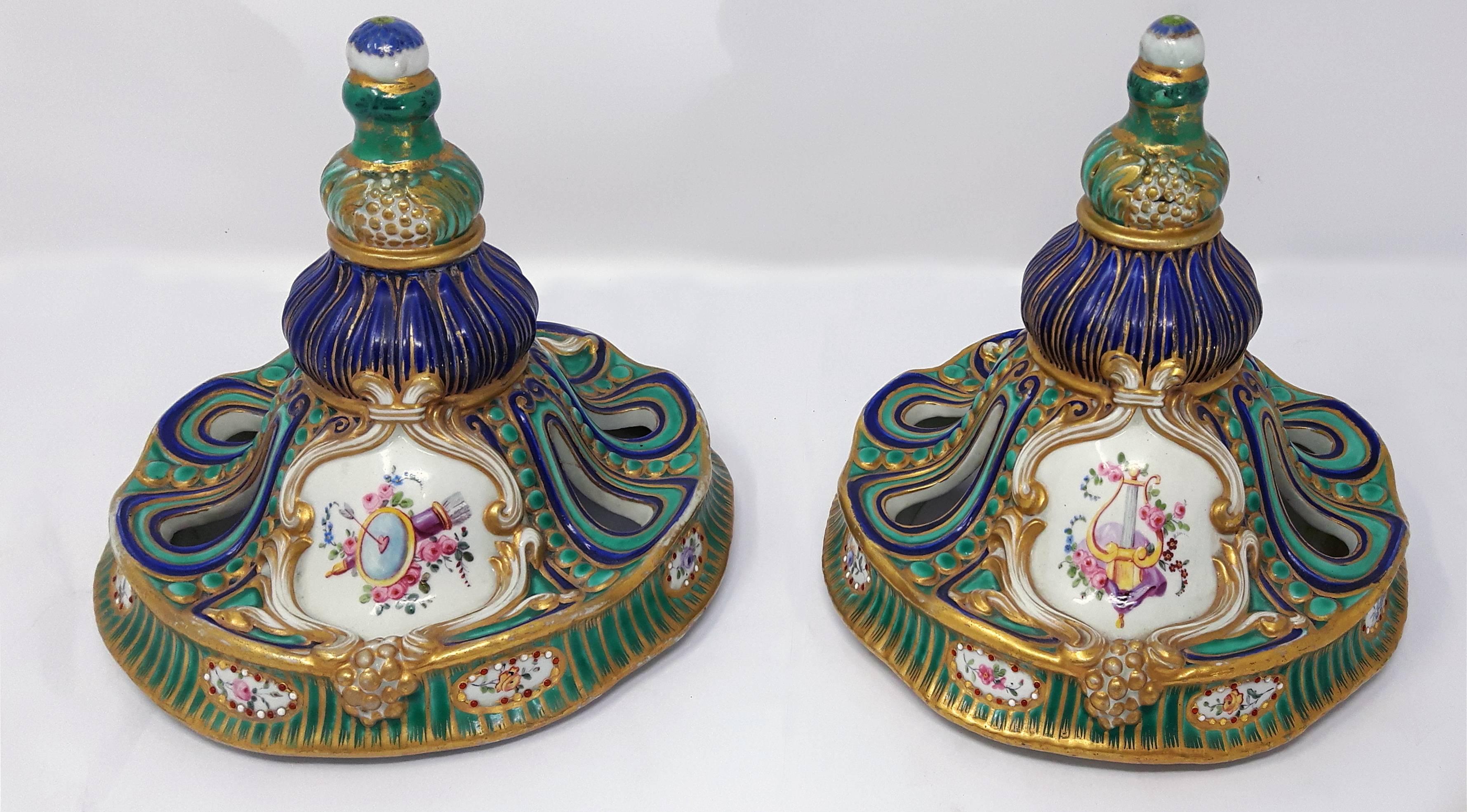 Glazed Pair of 19th Century French Provincial Sever Vases For Sale