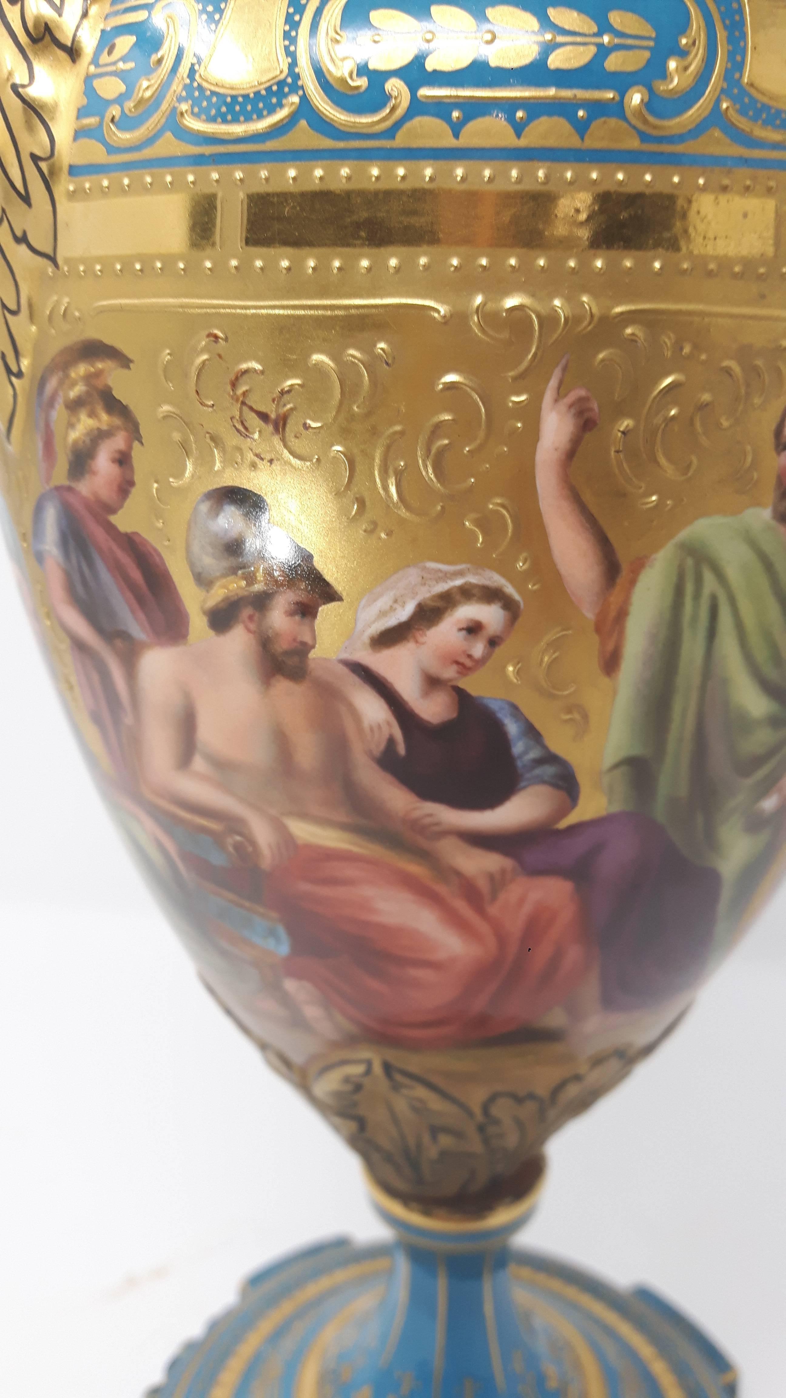 Late 19th Century Glazed Porcelain Vienna Vases 1