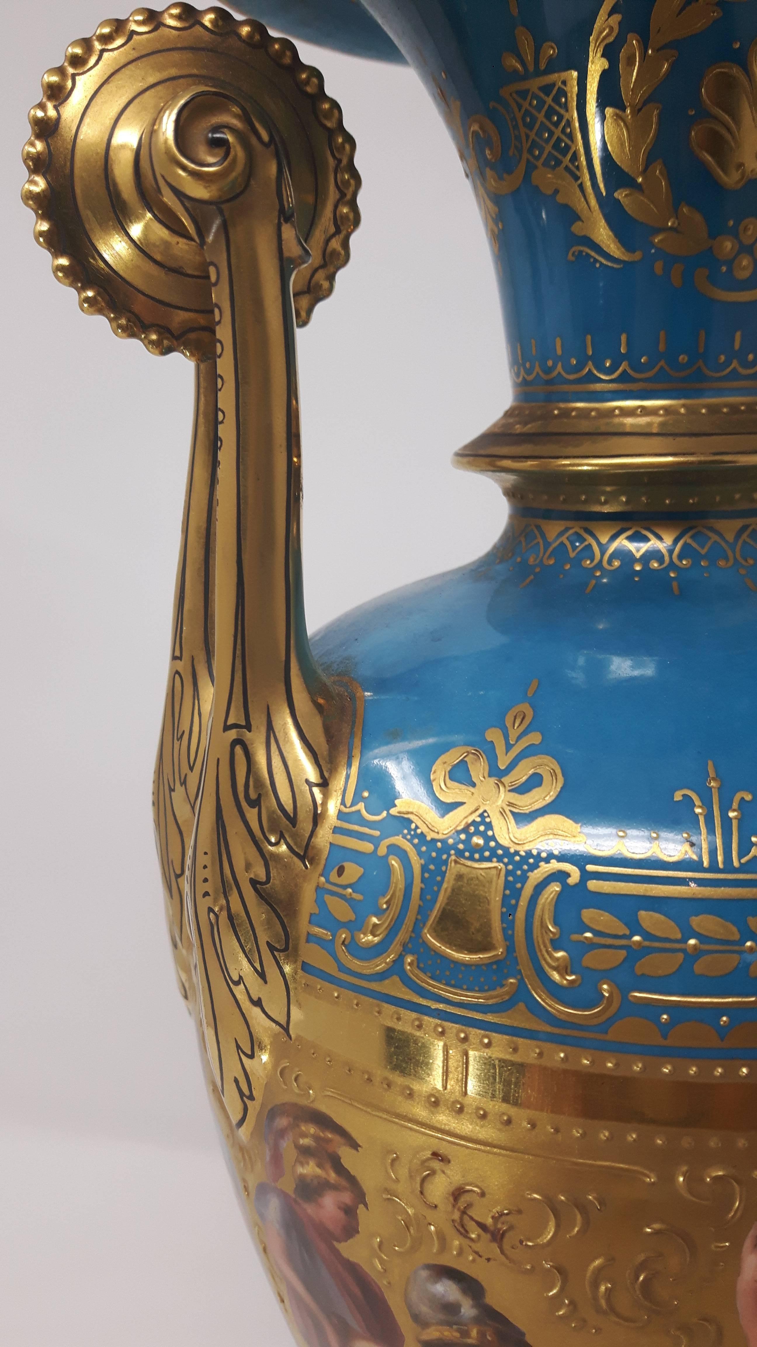Late 19th Century Glazed Porcelain Vienna Vases 3