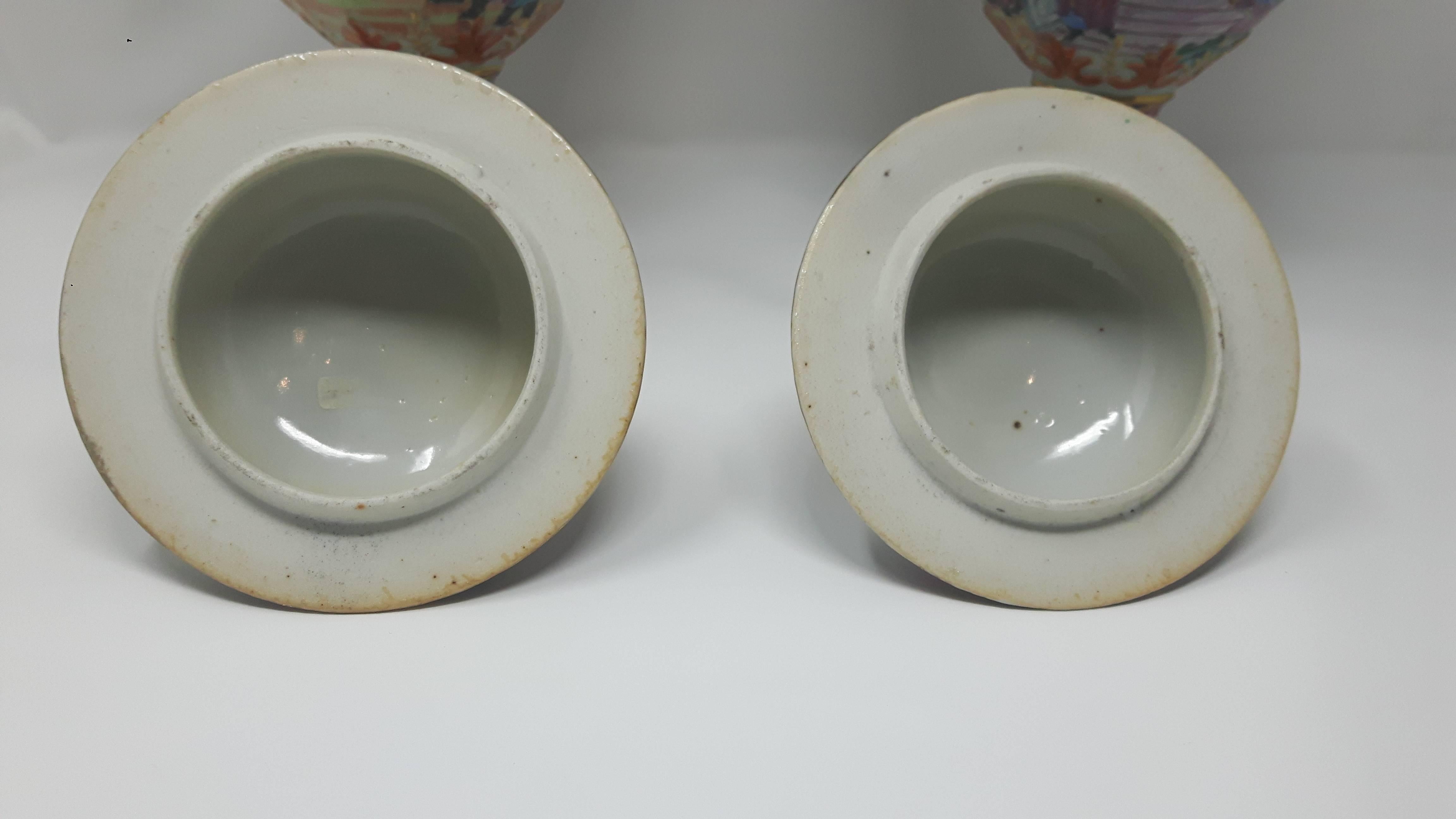 Chinese Pair of 19th Century Canton Enamel Vases
