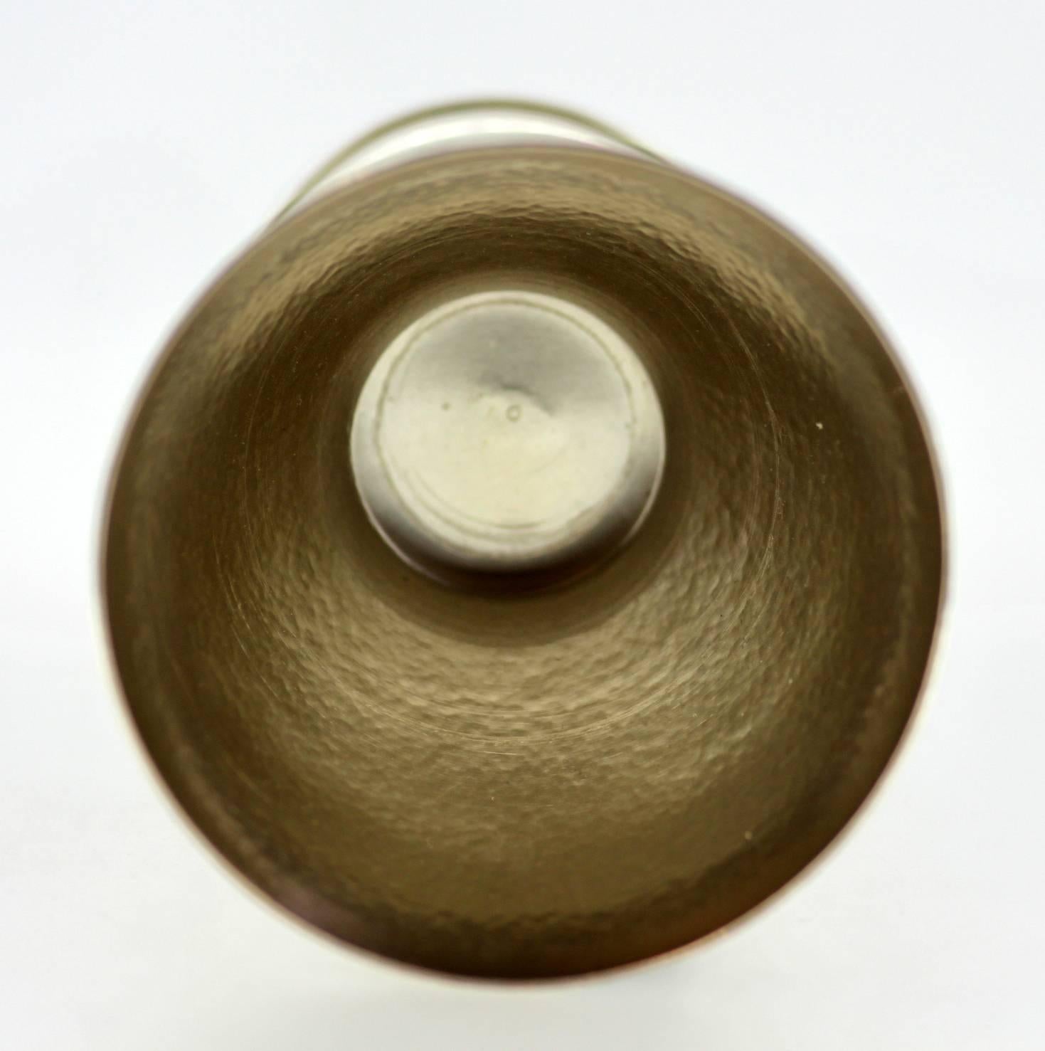 Silver 925/1000
Solid sterling silver Greek goblet
Maker: Lalaounis
circa 1950

Dimensions:
Diameter x height: 9.5 x 14.4 cm
Weight: 203 grams total.