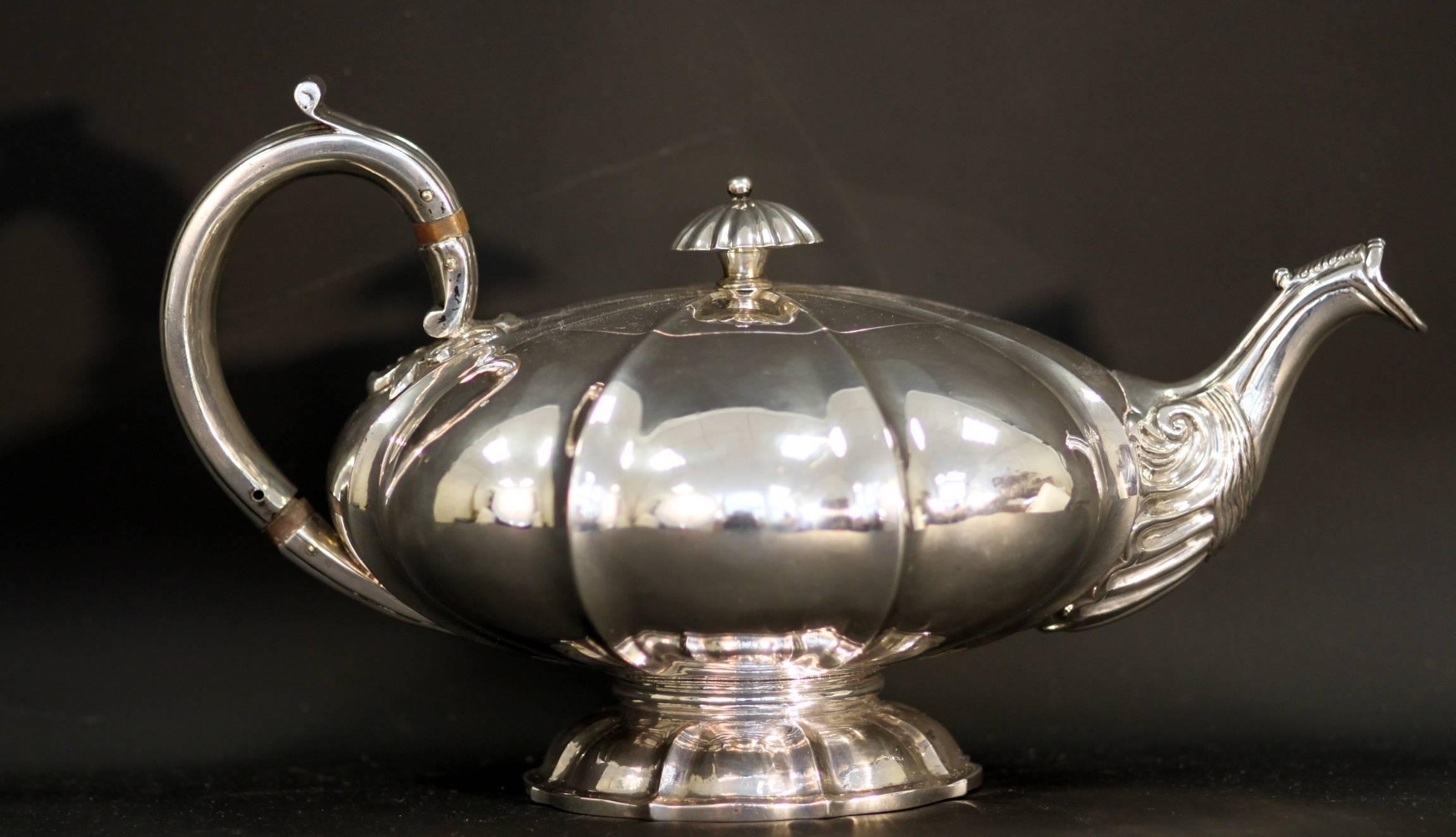 Georgian Solid Silver Tea Set, Dublin 1834, Richard Sawyer 2