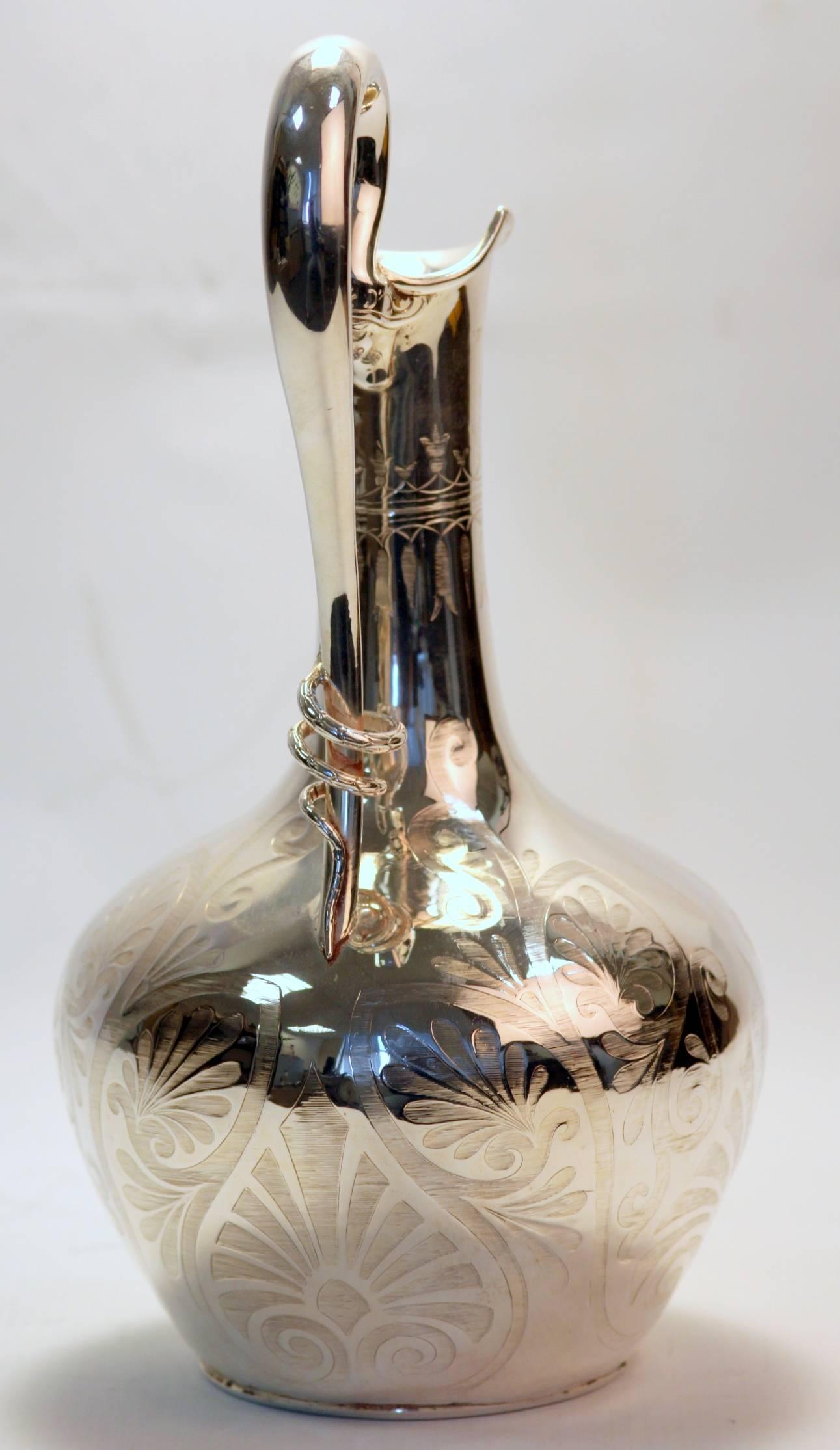 Victorian Solid Silver Wine Jug A B Savory & Sons, London, 1855 In Excellent Condition In Braintree, GB