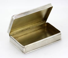 Art Deco Zigarettenschachtel aus massivem Sterlingsilber:: 1922:: Charles Henry Dumenil