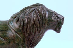 Vintage Carved Verdite Lion Sculpture by Anthony Chauke, 1994