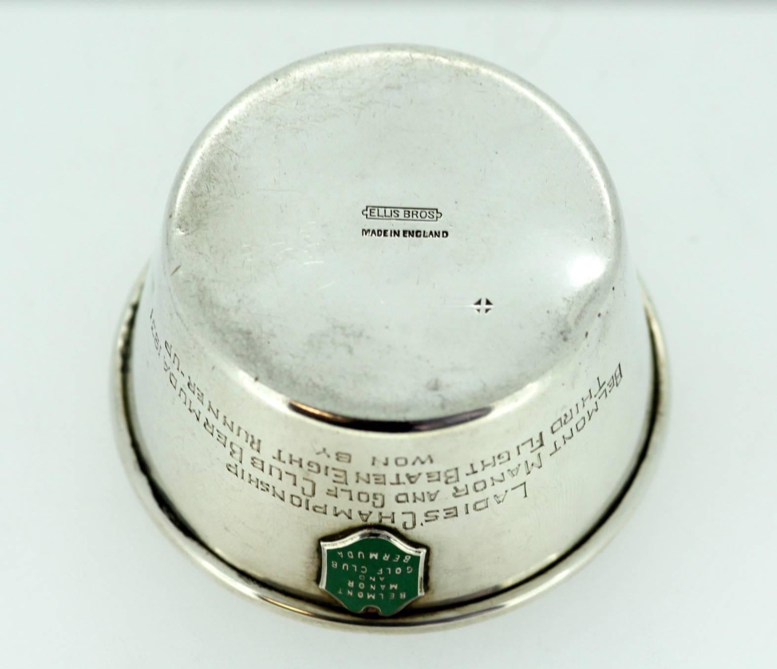 Belmont Manor & Golf Club Bermuda Silver Trophy Tea Strainer, Adie Brothers Ltd 3