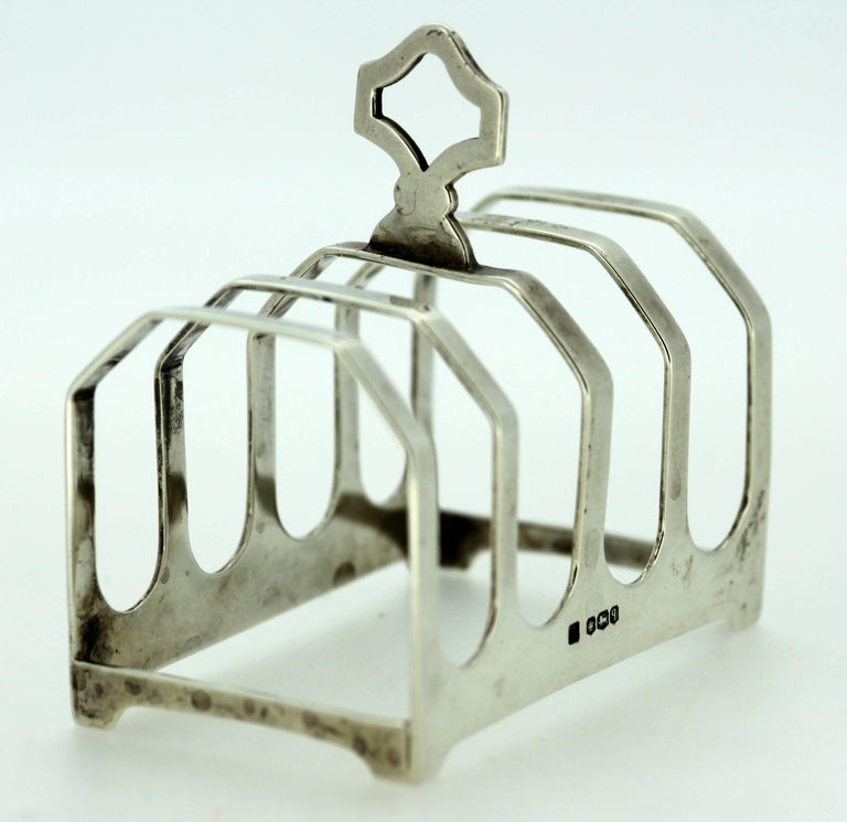 Solid silver four slot toast rack - Thomas Turner and Co - Sheffield ...