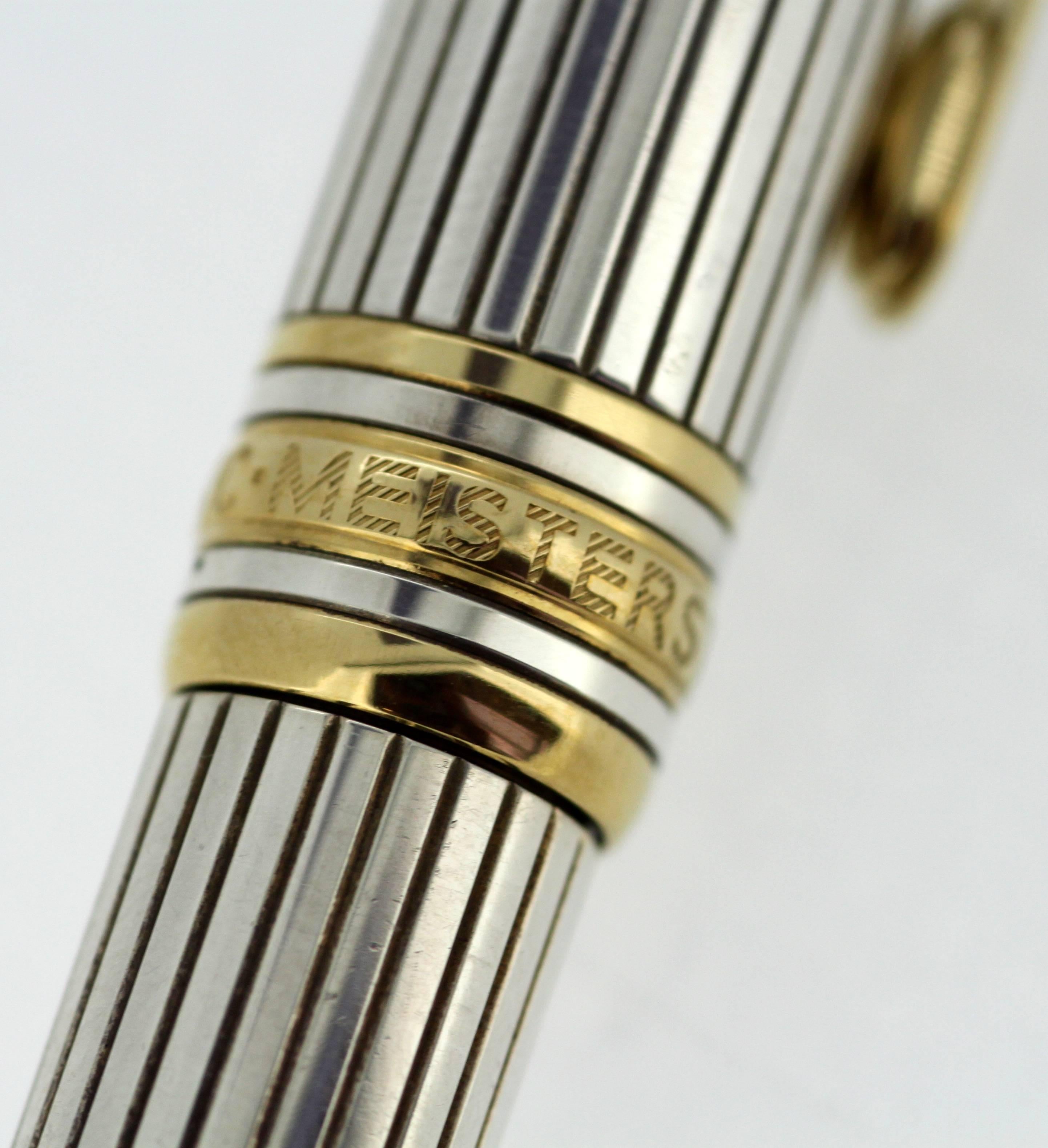 French Montblanc Meisterstück - Vintage sterling silver ballpoint pen, Circa.1990's