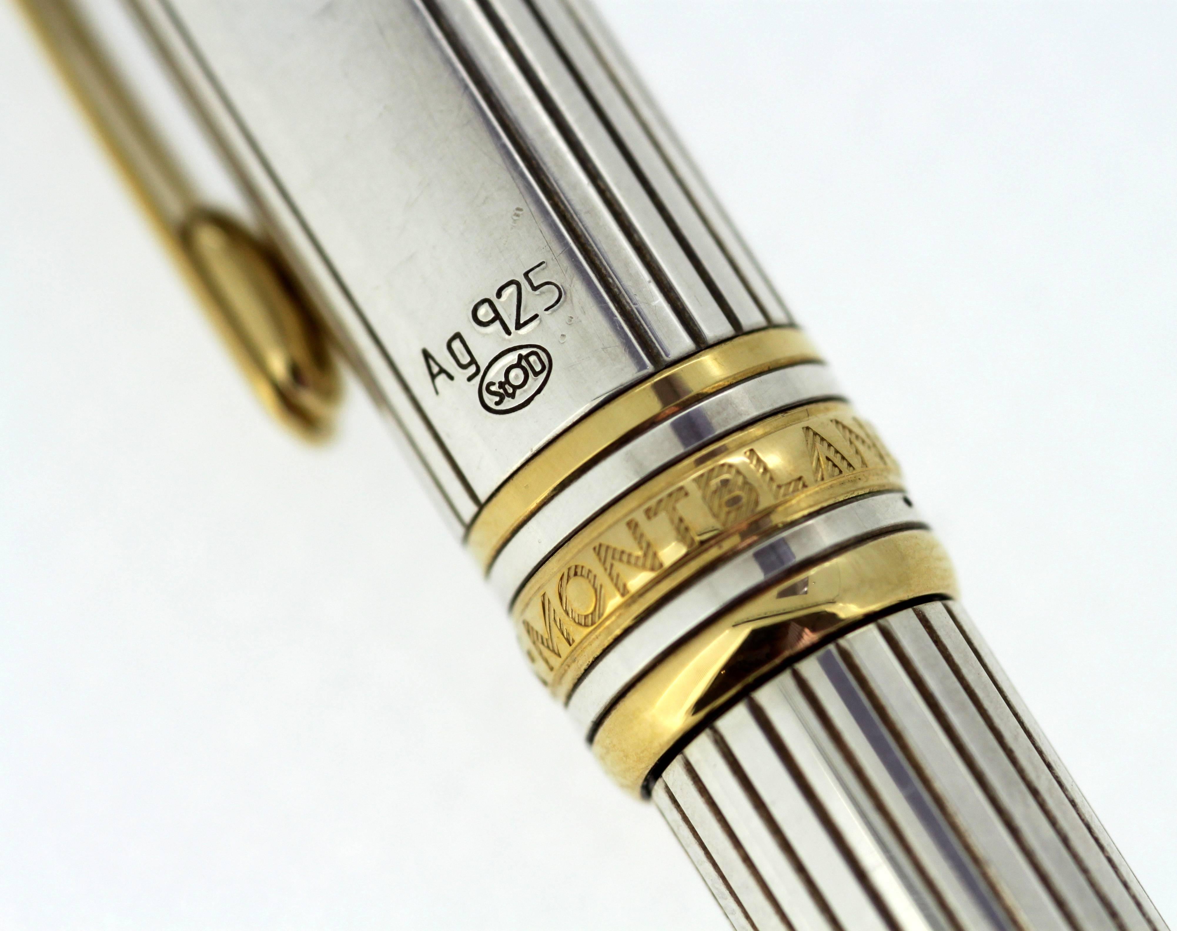 Montblanc Meisterstück - Vintage sterling silver ballpoint pen, Circa.1990's In Excellent Condition In Braintree, GB