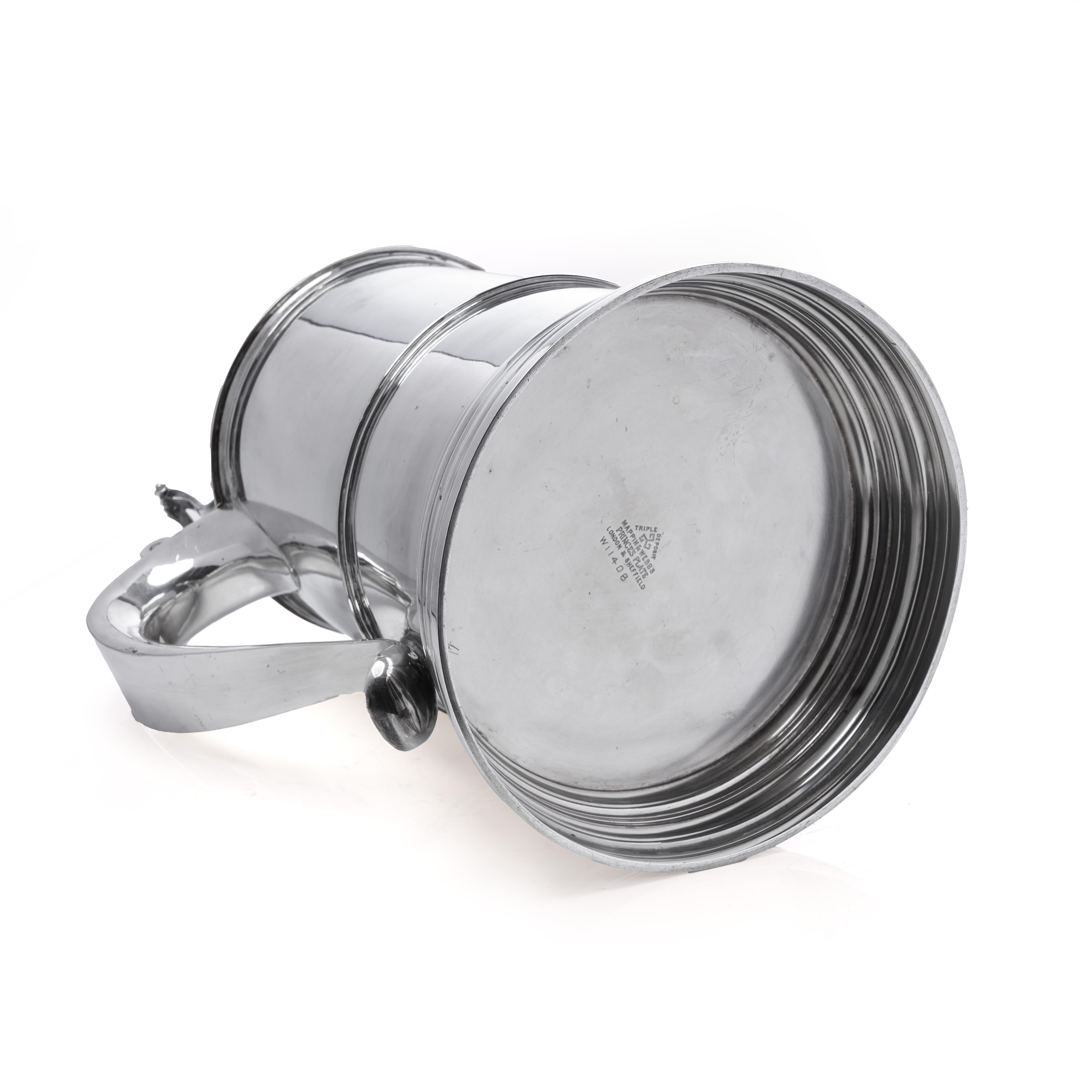 20th Century Mappin & Webb Large Silver-Plated Tankard,  c.1930s For Sale