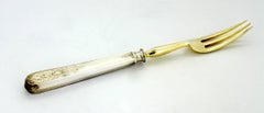 Fabergé, Antique Solid Silver Fork with Initials, circa 1870s