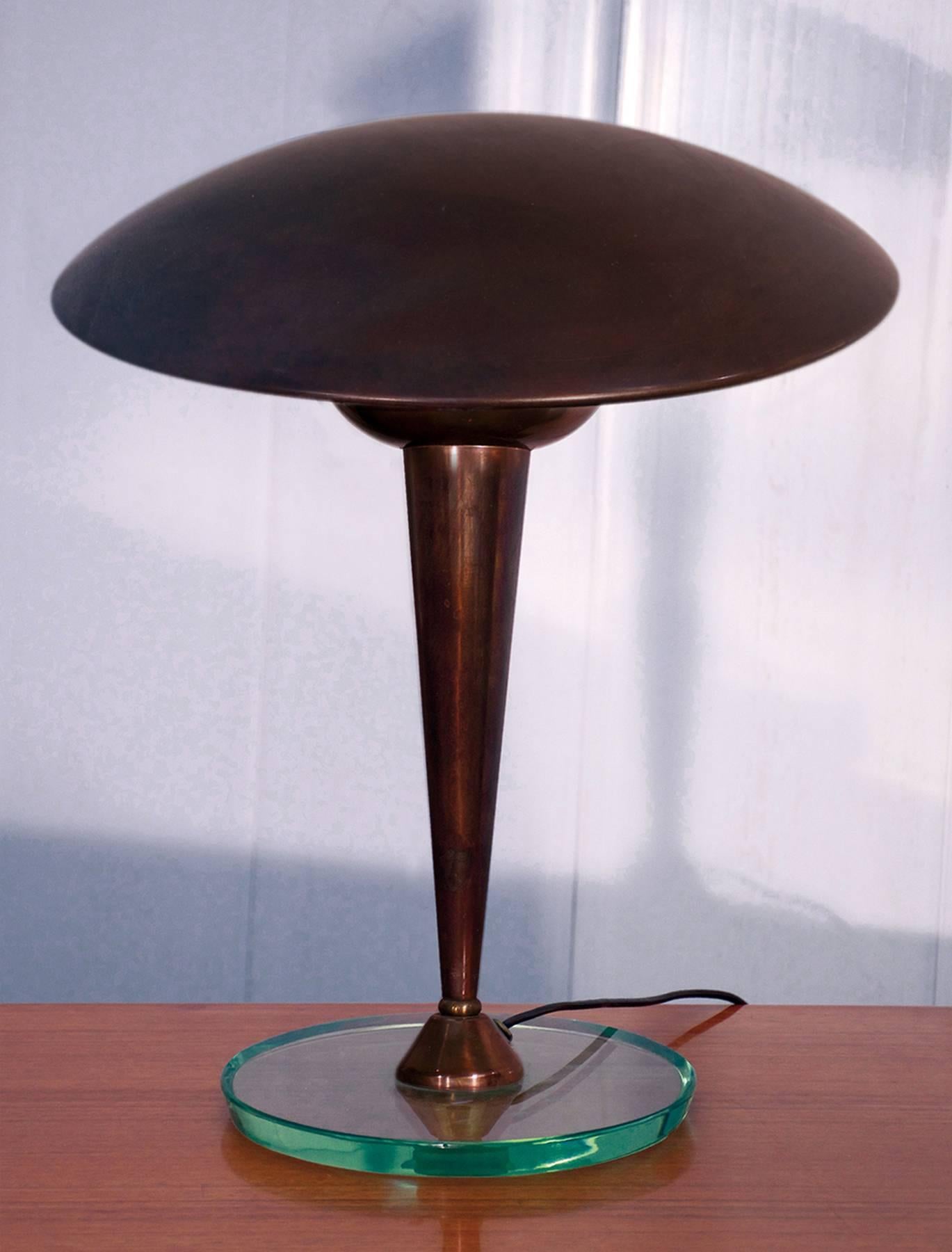 Mid-20th Century Italian Mid-Century Brass Desk or Table Lamp by Stilnovo, 1950s