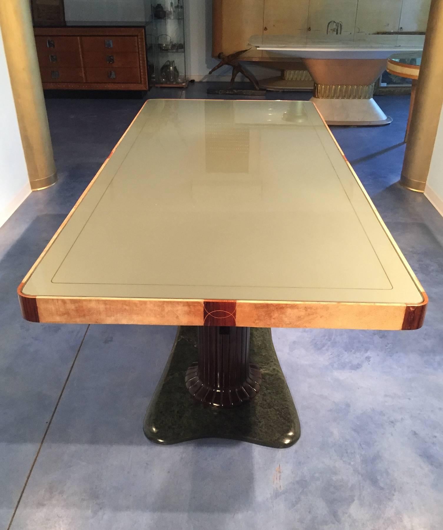 Mid-20th Century Italian Parchment Dining Table by La Permanente Mobili Cantú, 1950s