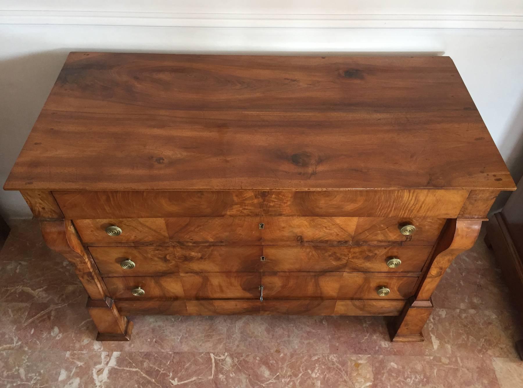 Early 19th Century 19th Century French Empire Walnut Commode Dresser