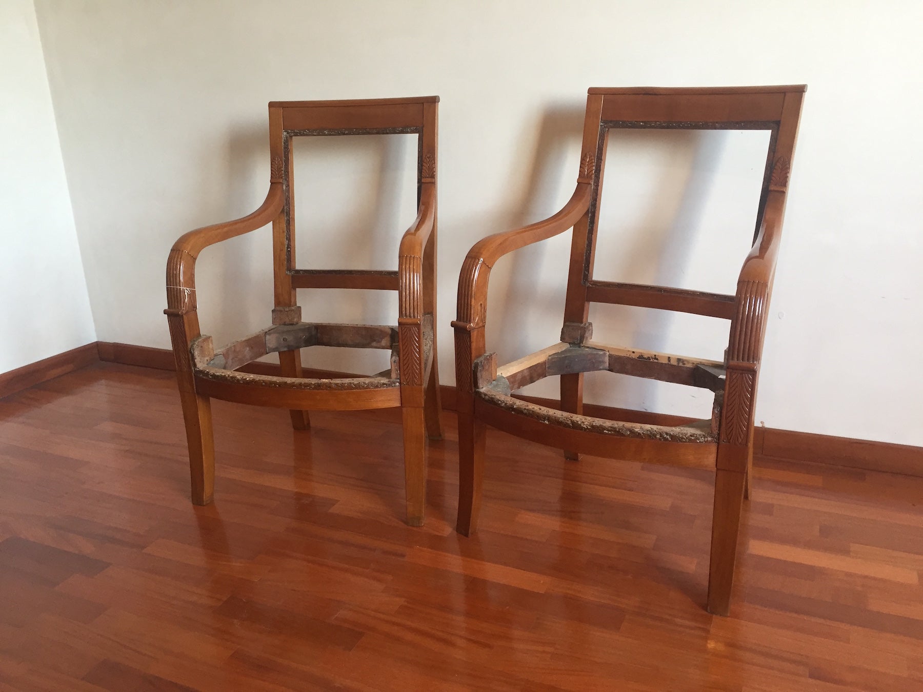 Two French Empire Armchairs, 19th Century For Sale
