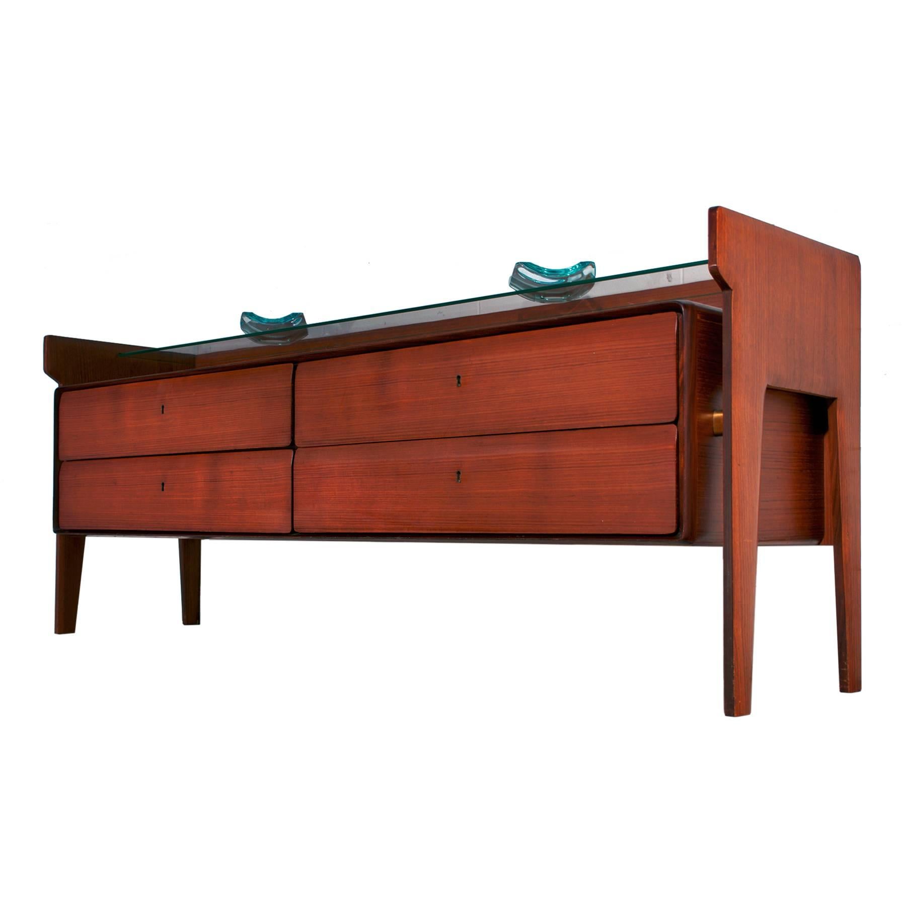 Italian Mid-Century Teakwood Dresser by La Permanente Mobili Cantù, 1950s