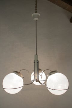 Italian Chandelier Pendant Light Murano Glass Attributed to Gino Sarfatti, 1970s