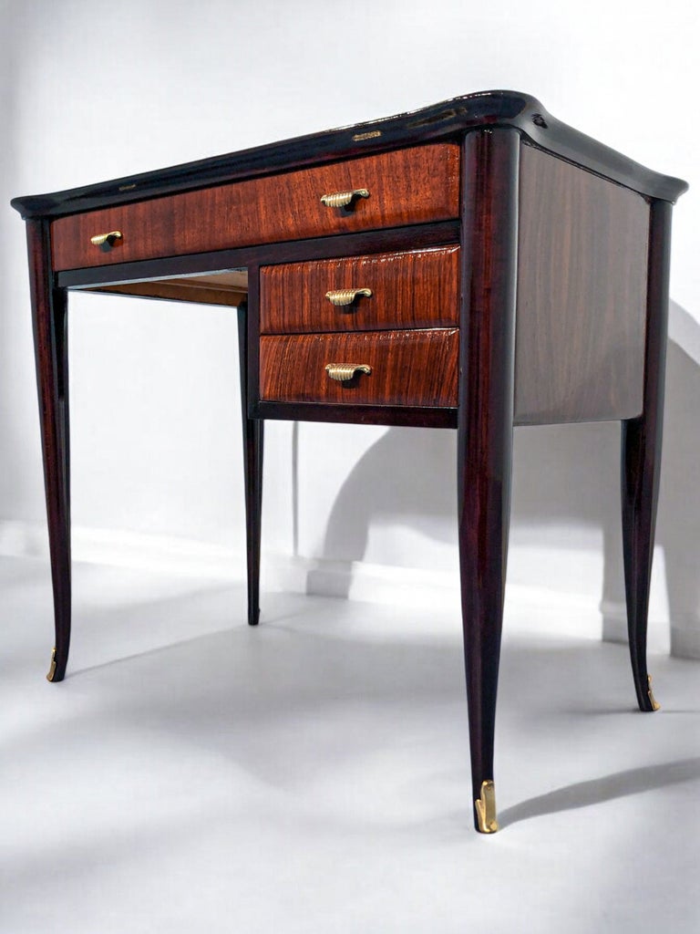 Paolo Buffa Five Drawer Desk In Grissinato Wood Paolo Buffa Five Drawer Desk In Grissinato Wood