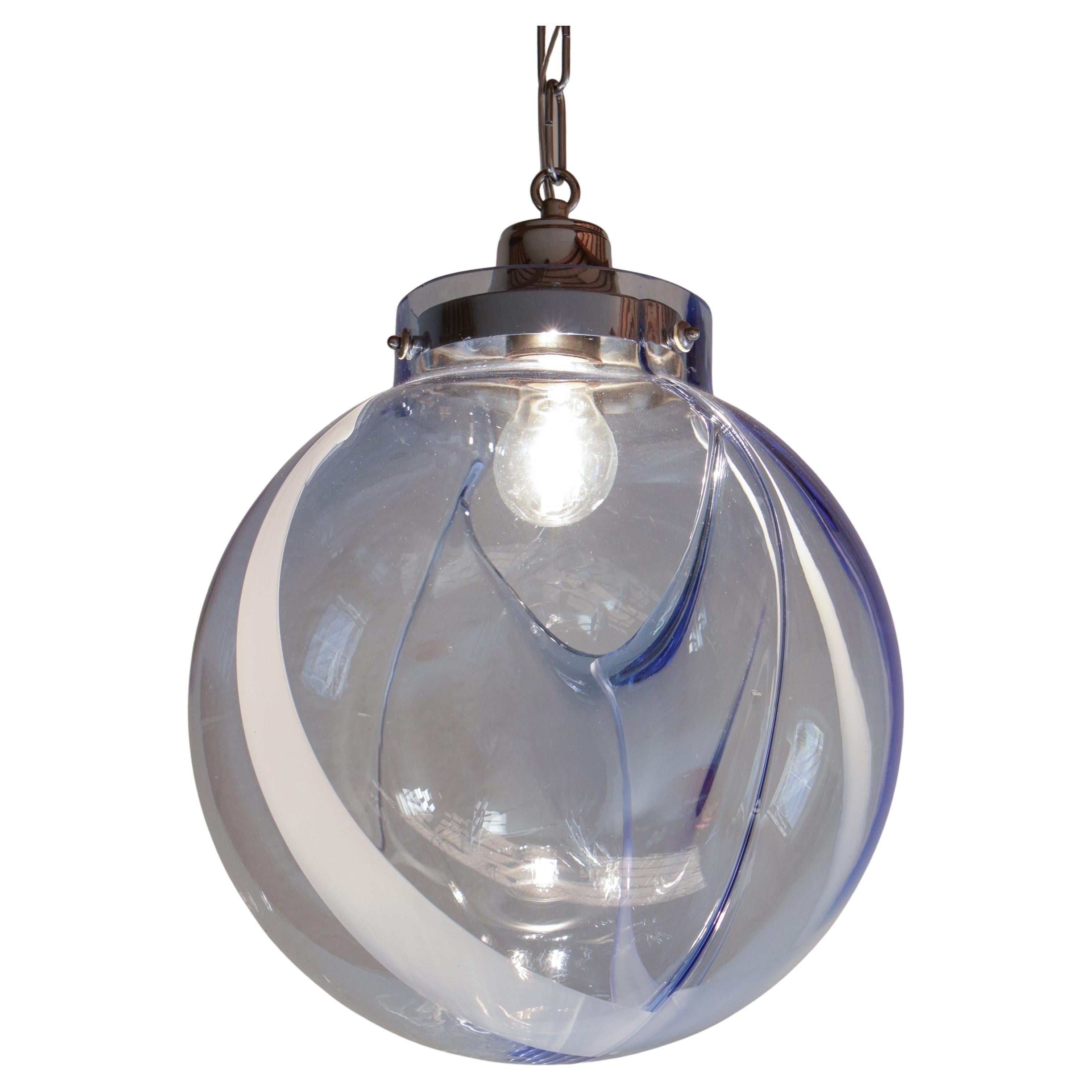 Italian Mid-Century Murano Ball Glass Pendant Lamp by Toni Zuccheri, 1960s For Sale
