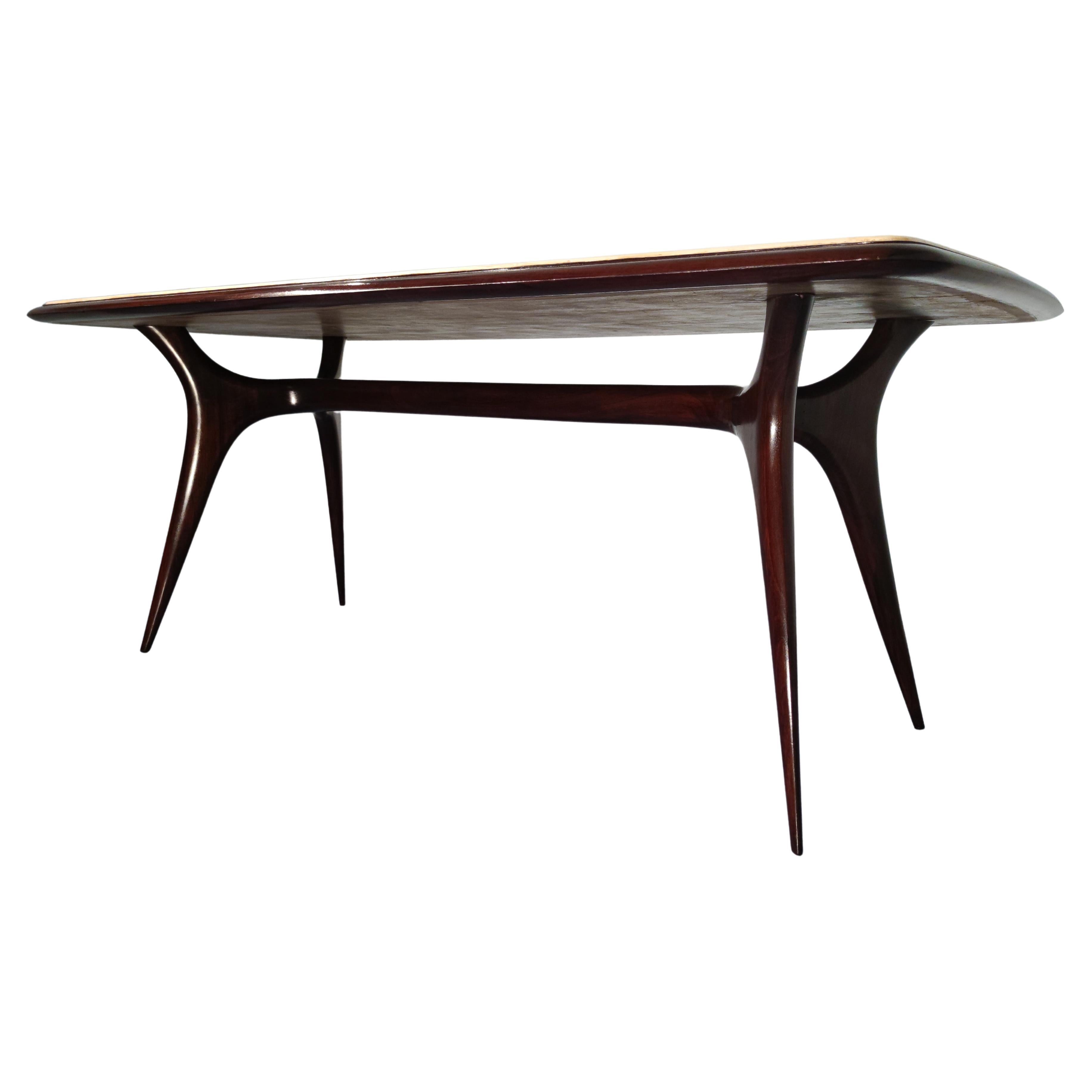 Italian Mid-Century Parchment Dining Table Attributed to Guglielmo Ulrich, 1950s