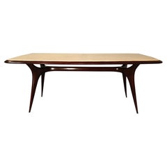 Italian Mid-Century Parchment Dining Table Attributed to Guglielmo Ulrich, 1950s