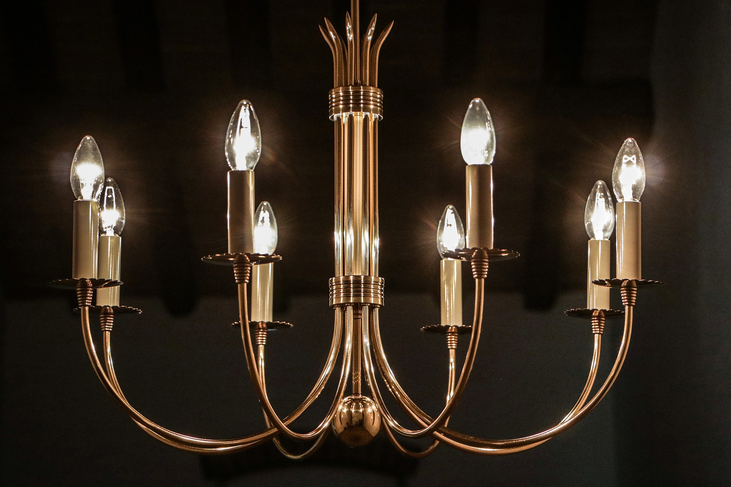 Italian Mid-Century Chandelier Attributed to Guglielmo Ulrich, 1945s For Sale