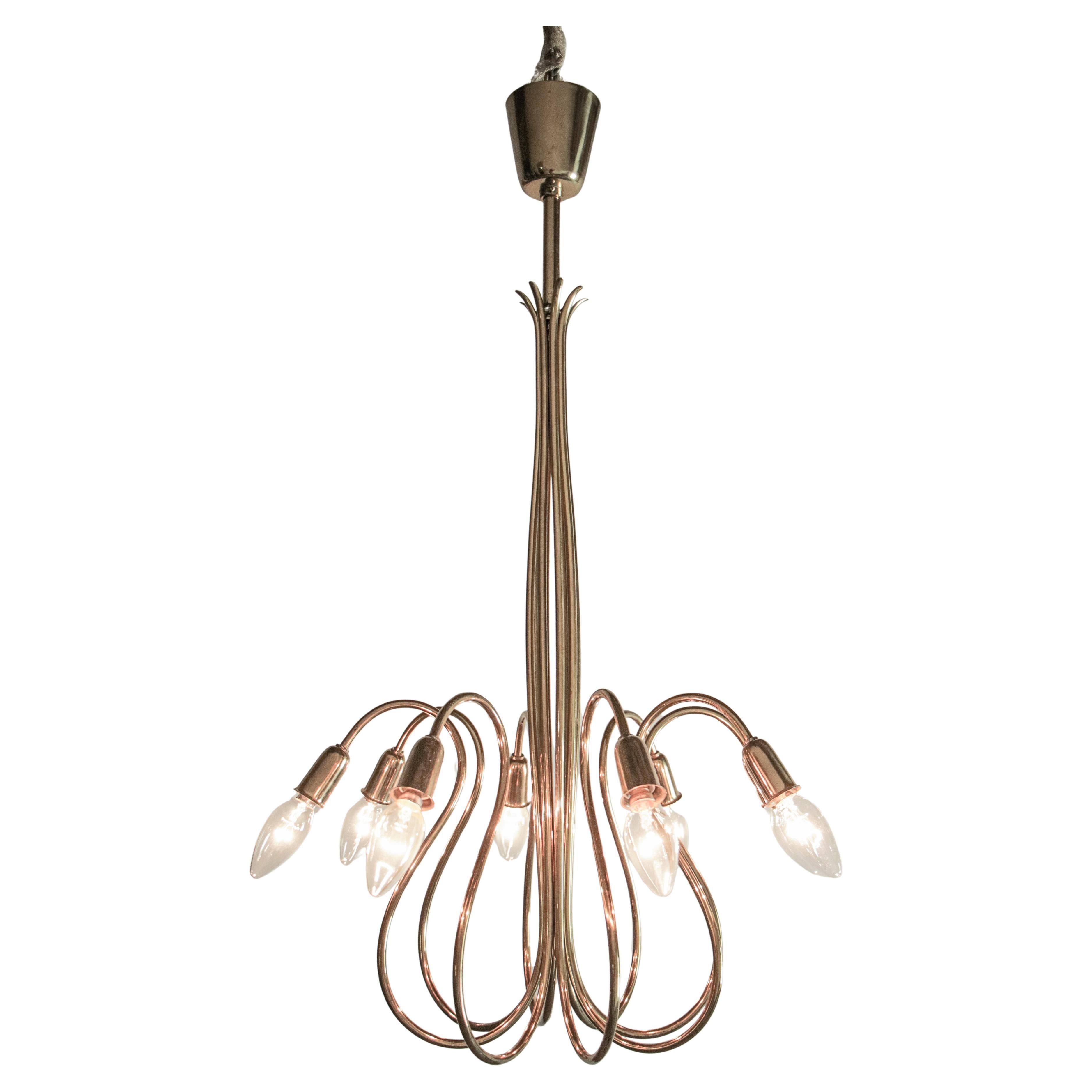 Austrian Mid-Century Octopus Chandelier Attributed to J.T. Kalmar, 1950s